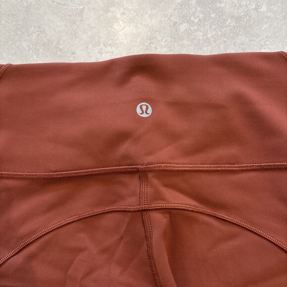 Lululemon Invigorate Mesh Ankle Mid Rise Tight 25” Orange Size 4 Stretch - Picture 10 of 10